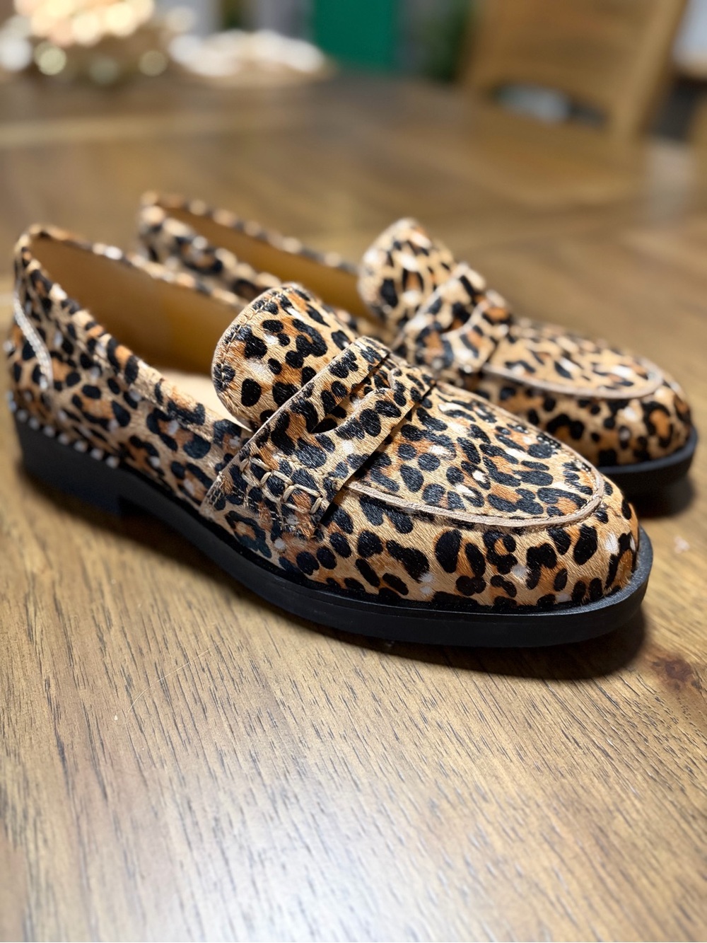 Leopard Print Penny Loafers -Women’s Cool Casual Slip-On